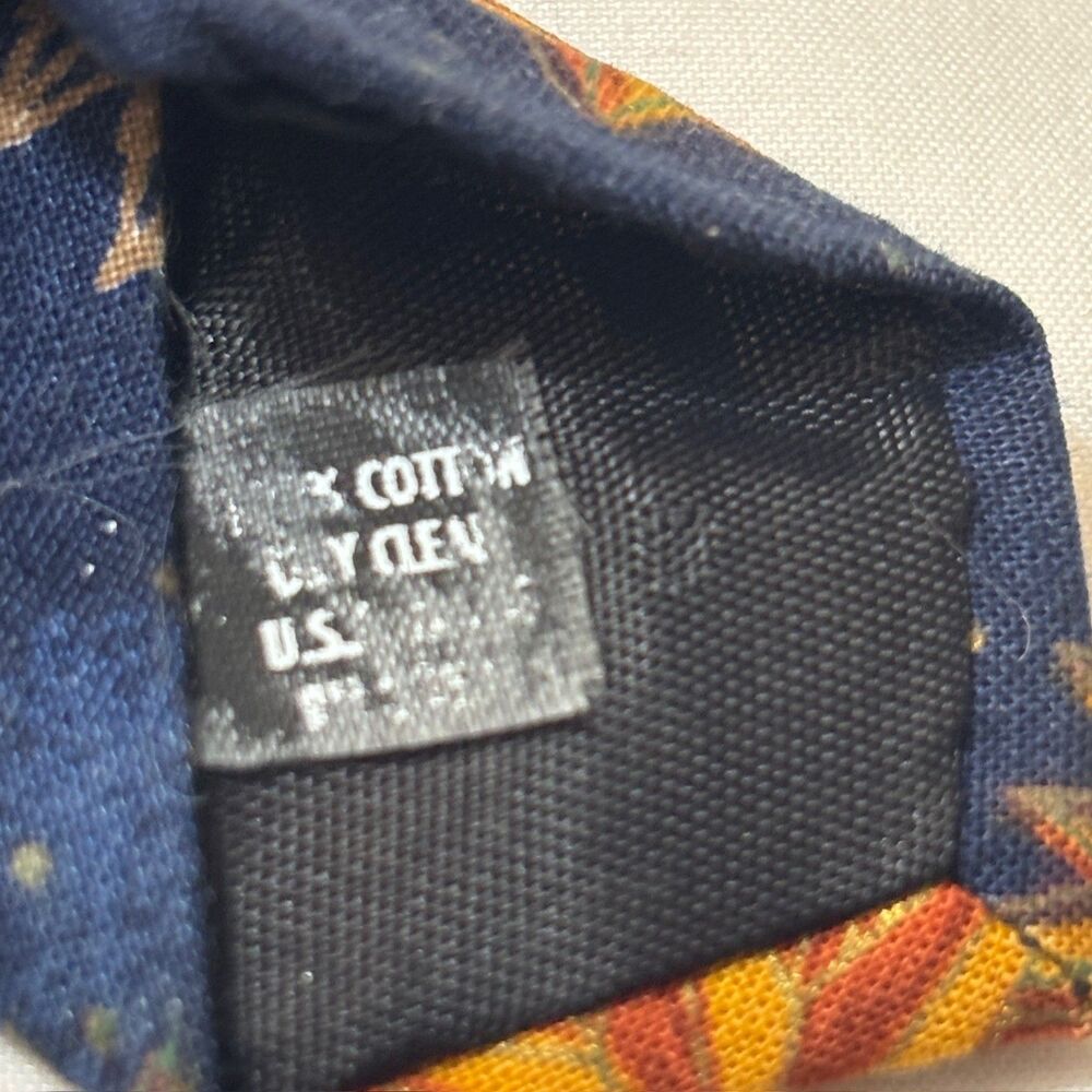 D'Em Crazy Vintage Celestial 100% Cotton Tie Sun Moon Stars Zodiac Navy 1990s - Picture 3 of 6